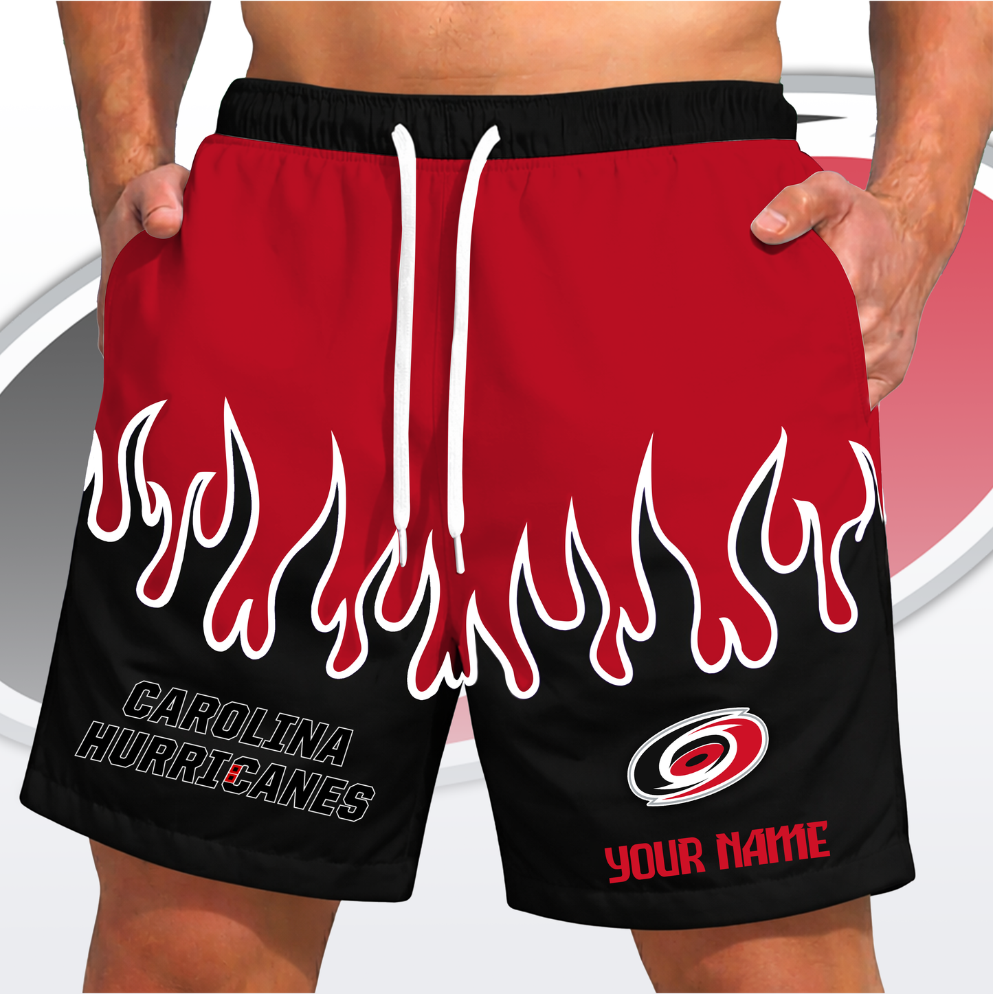 PREMIUM NHL X CH Fire  Flame Short Pants Custom Name Limited Edition NDT VHM 200426