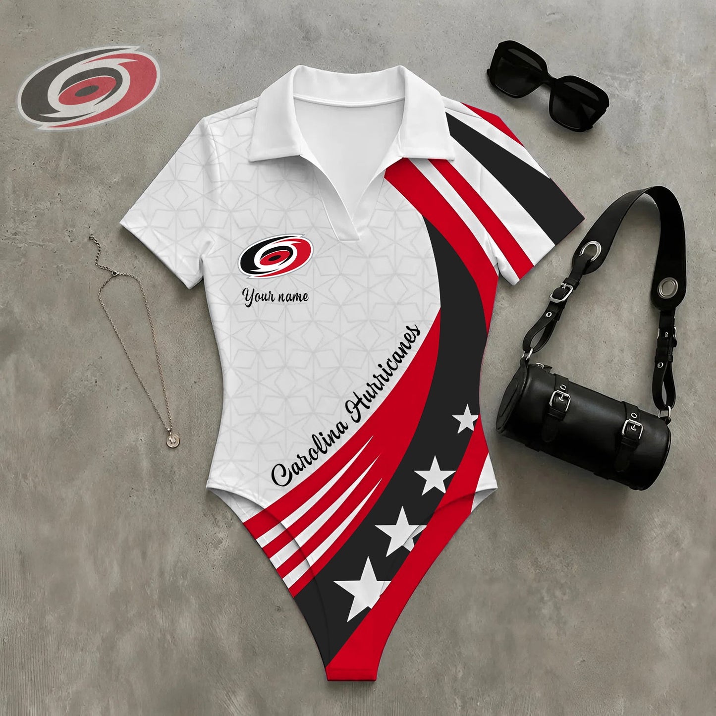 PREMIUM NHL X CH WomenŸ??s Slim-Fit V-Neck Polo Bodysuit NDT NHM 270526