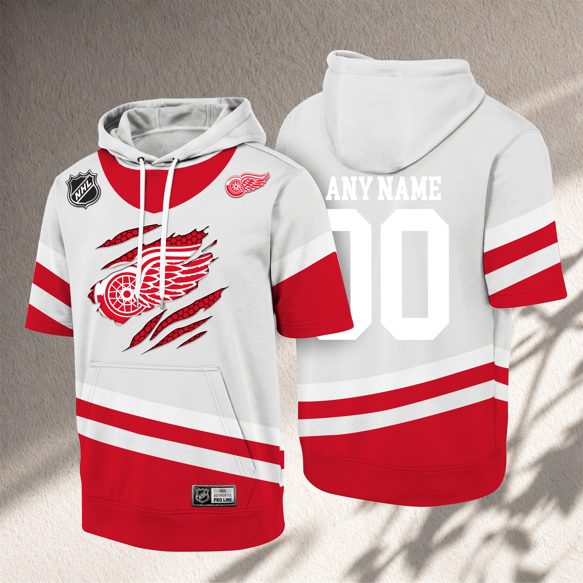 PREMIUM NHL X DRW CRACK Short Sleeve Hoodie SHIRT NDT VHM 150526