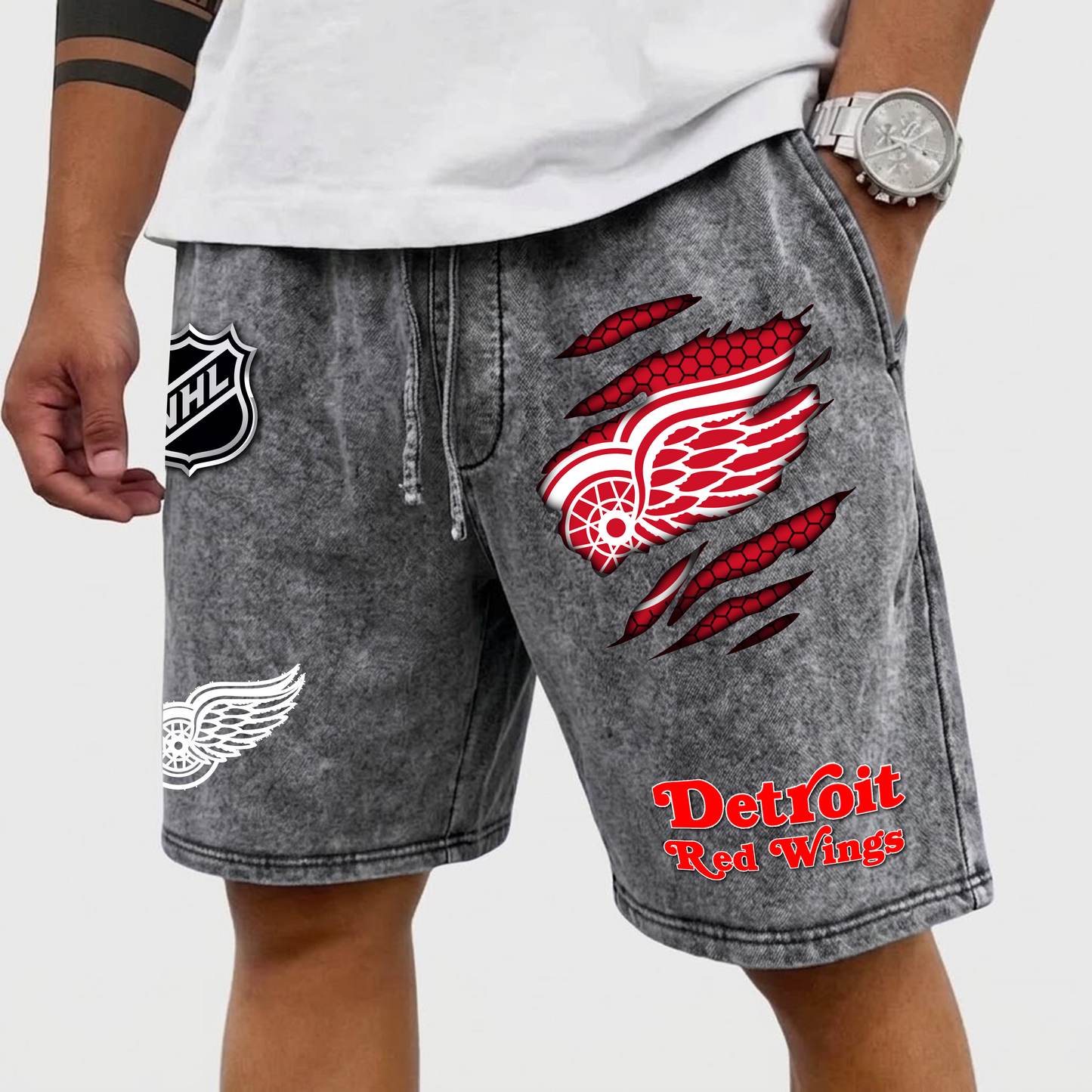 PREMIUM NHL X DRW WASH SHORTS FOR SUMMER HOLIDAY NDT VHM  070426