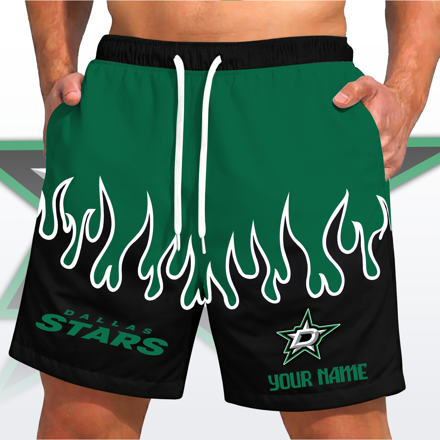 PREMIUM NHL X DS Fire  Flame Short Pants Custom Name Limited Edition NDT VHM 200426