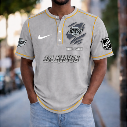PREMIUM NHL X LAK Crew neck button Henry Shirt Limited Editions NDT VHM 20426