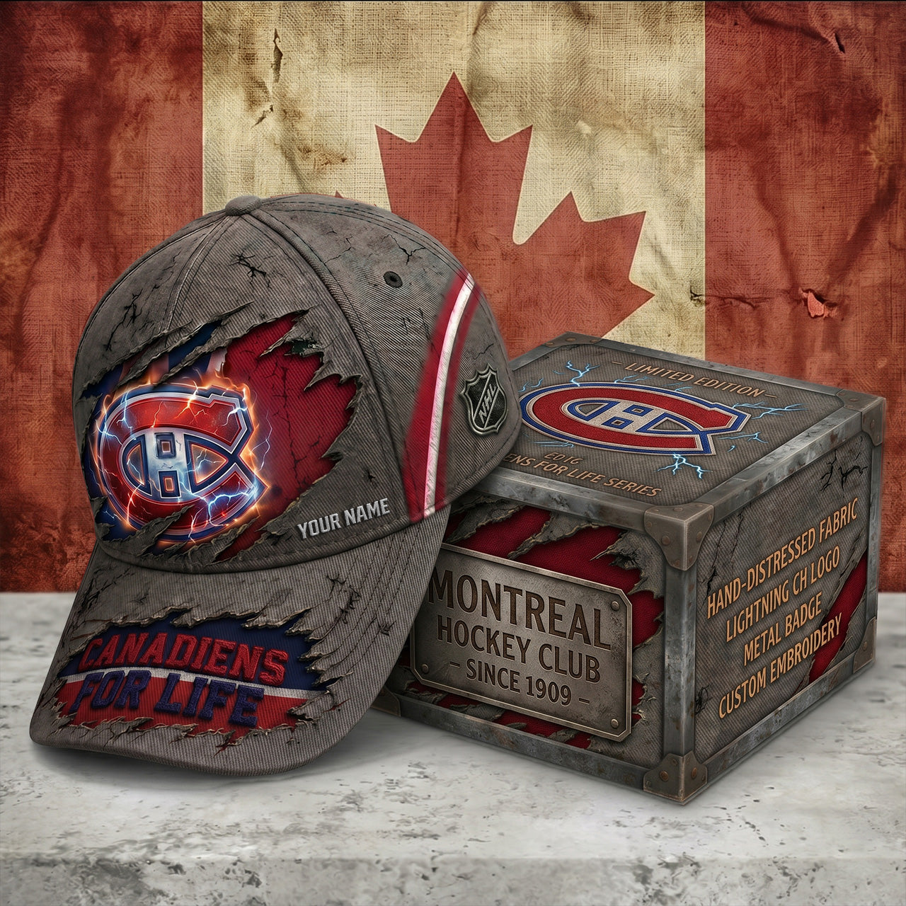 PREMIUM NHL X MC RETRO VINTAGE CUSTOM NAME HAT LIMIED EDITIONS NDT NTN 190526