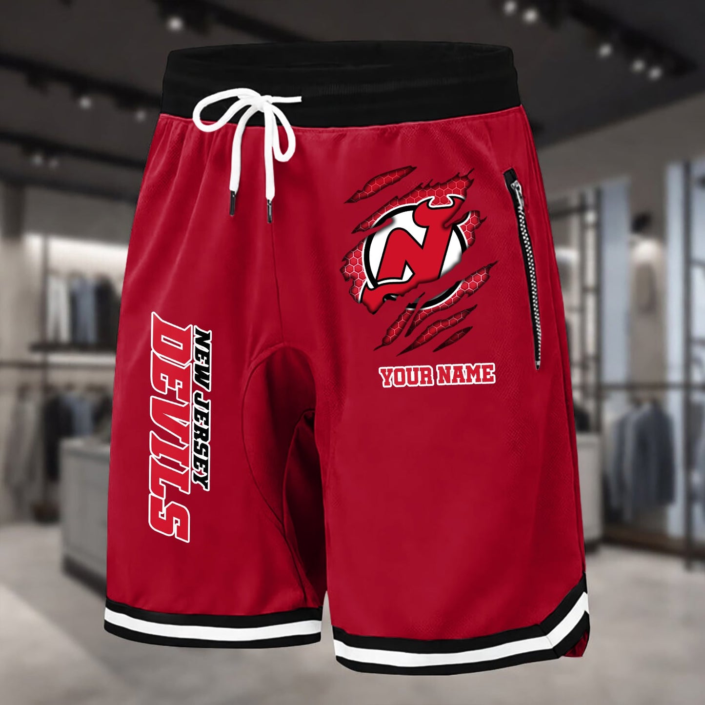 PREMIUM NHL X NJD Summer Fitness Breathable Basketball Shorts NDT NHM 240426