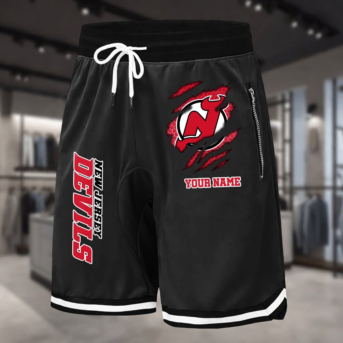 PREMIUM NHL X NJD Summer Fitness Breathable Basketball Shorts NDT NHM 240426