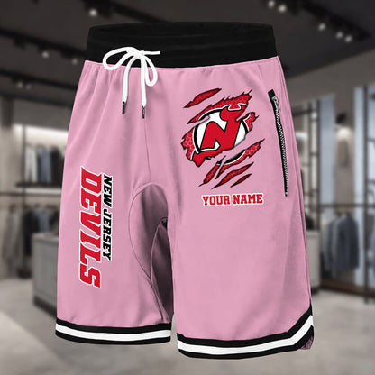 PREMIUM NHL X NJD Summer Fitness Breathable Basketball Shorts NDT NHM 240426