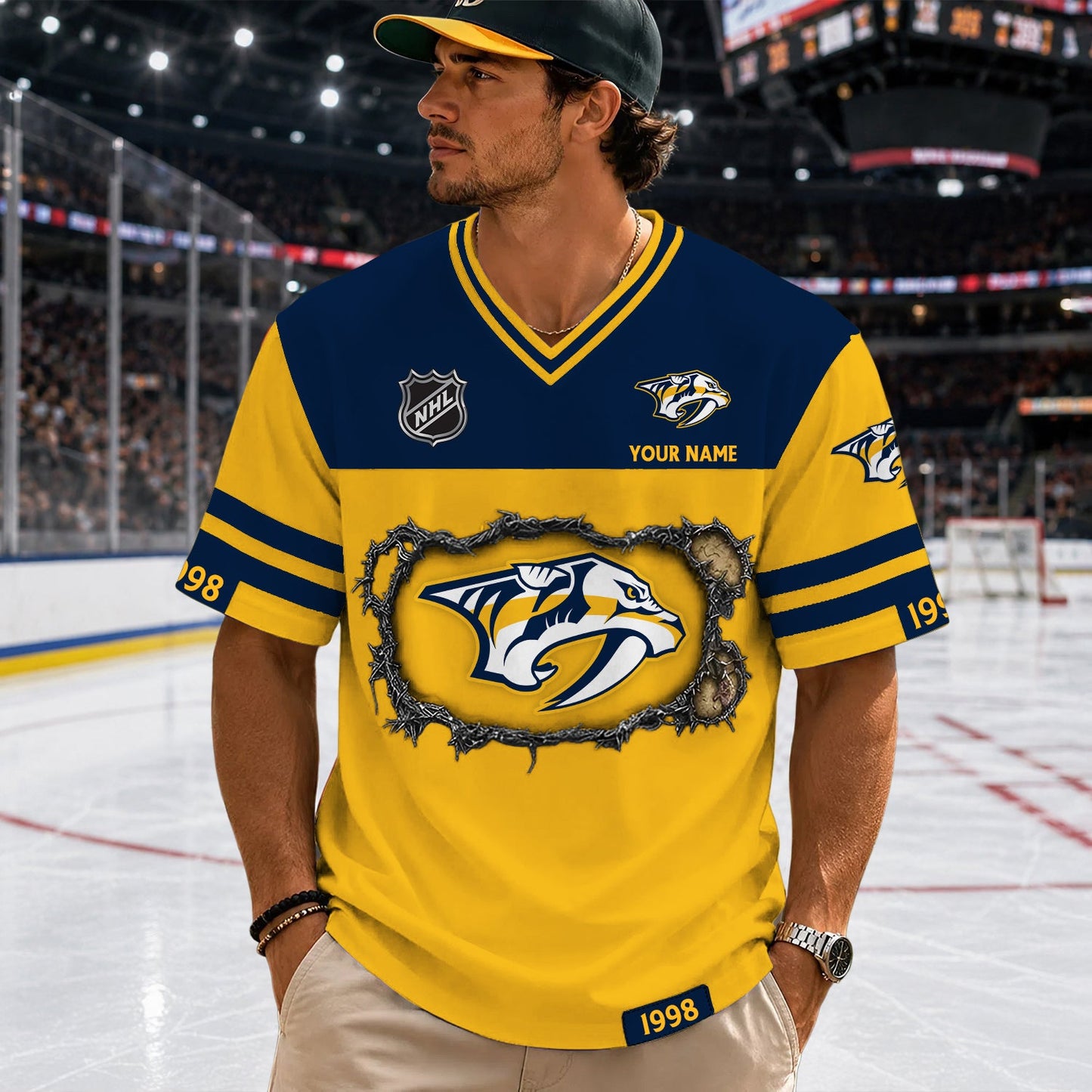 PREMIUM NHL X NP Streetwear V-neck Shirt Custom Gifts For Fan NDT NHM 290526