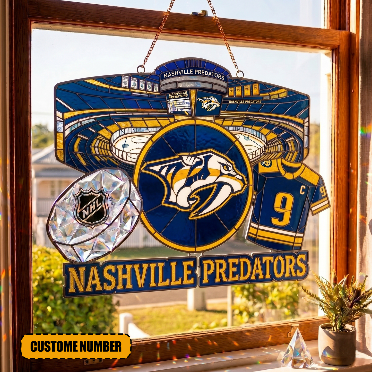 PREMIUM NHL  X NP Suncatcher Custom  Name  Limited Edition NDT VHM 240426
