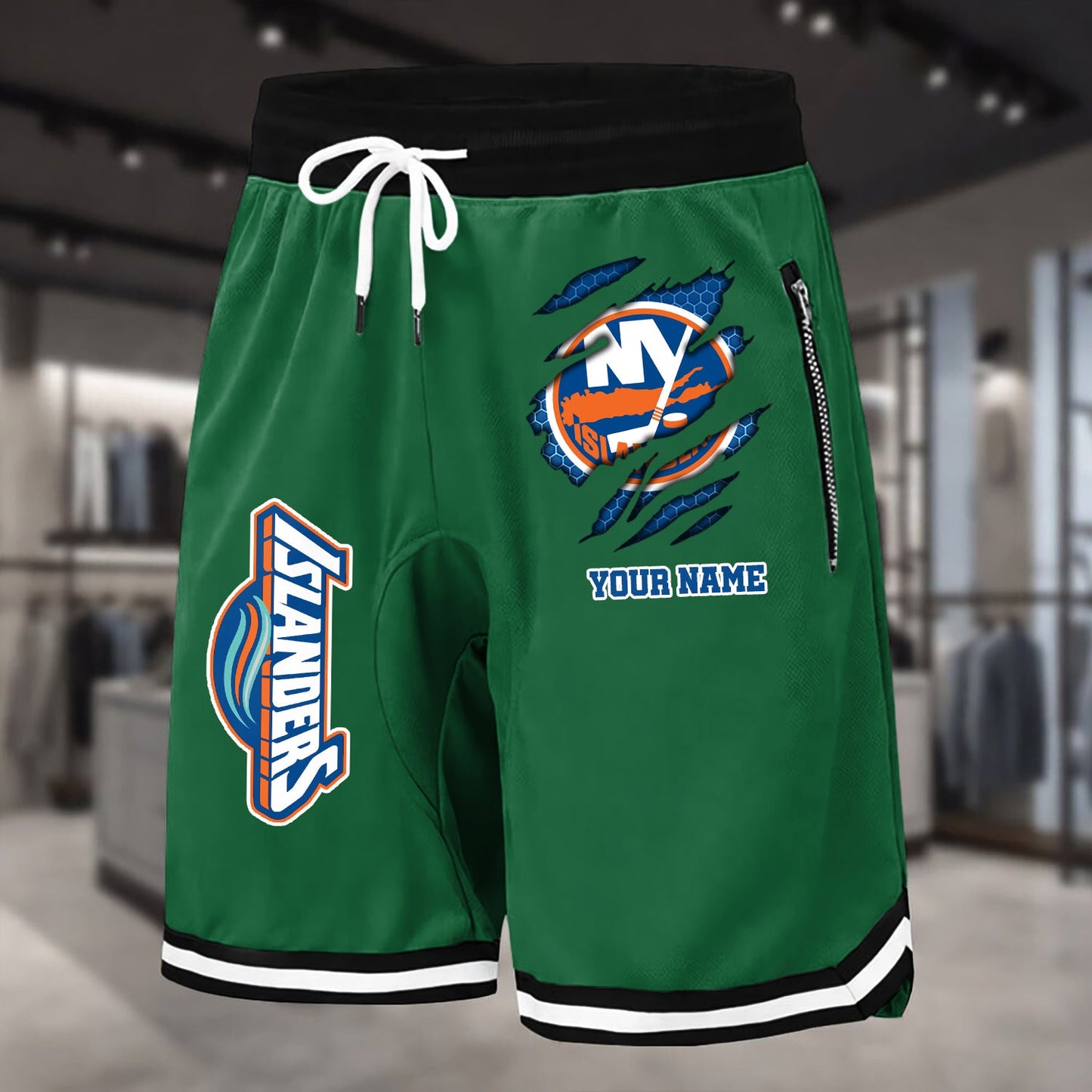 PREMIUM NHL X NYI Summer Fitness Breathable Basketball Shorts NDT NHM 240426
