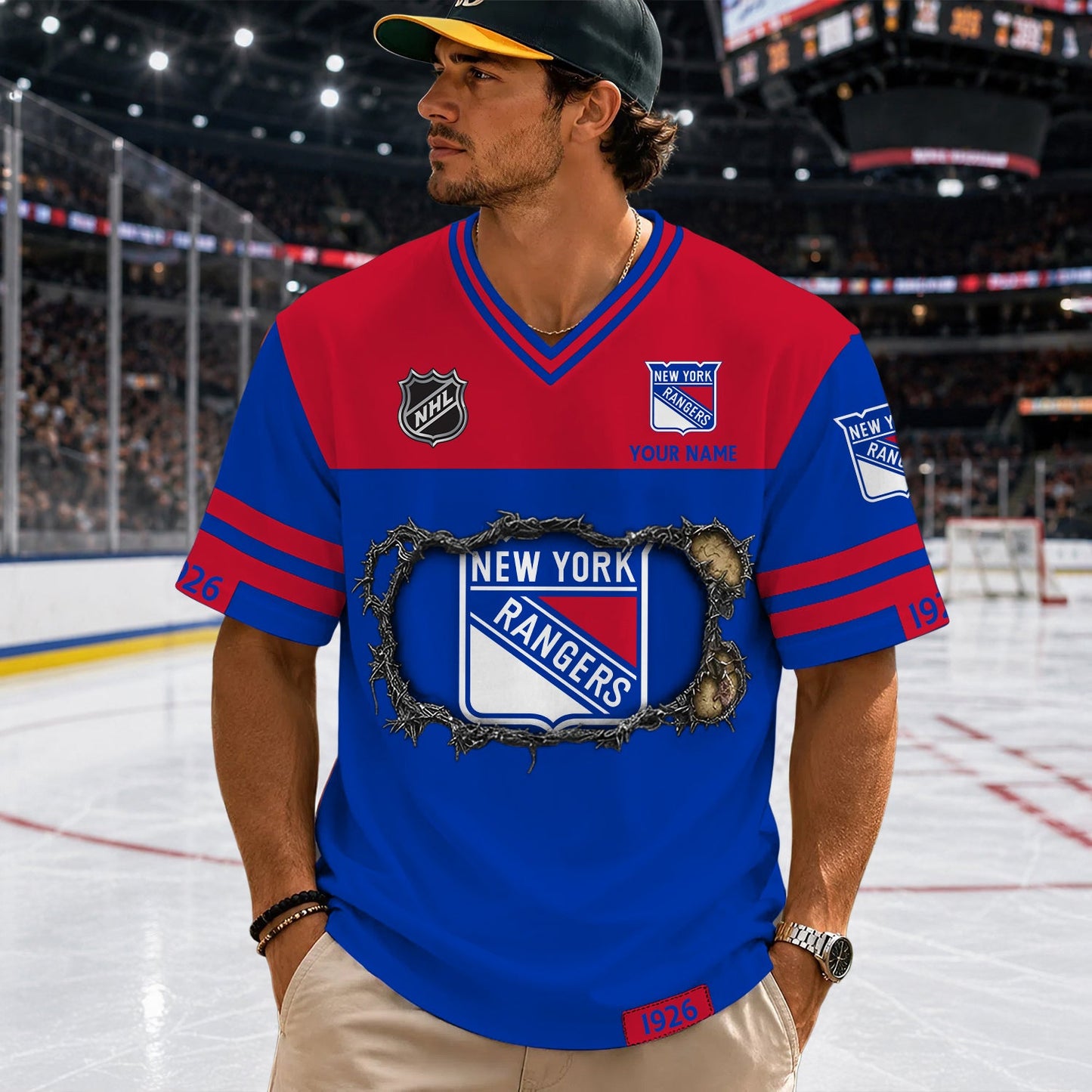 PREMIUM NHL X NYR Streetwear V-neck Shirt Custom Gifts For Fan NDT NHM 290526