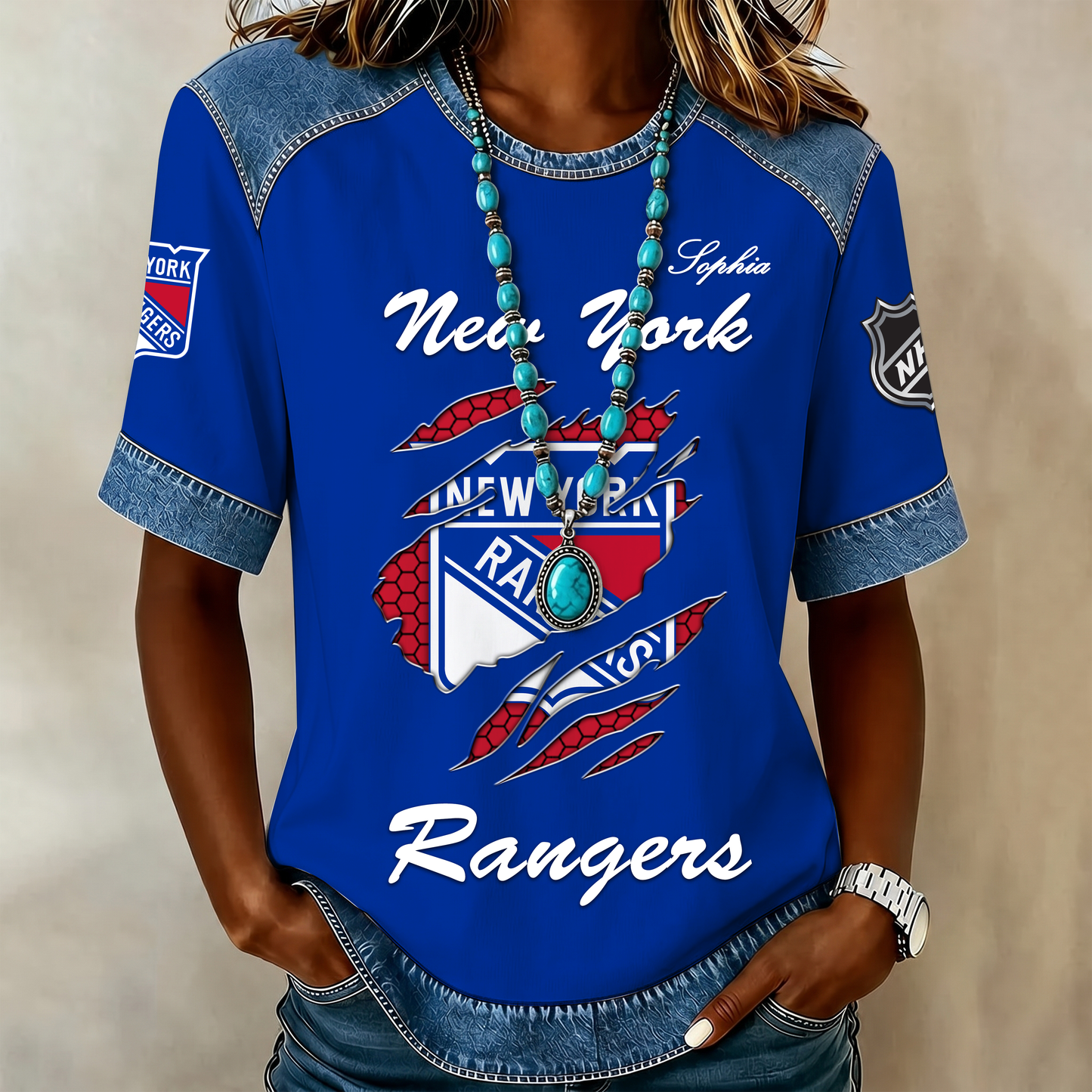 PREMIUM NHL X NYR Women Retro T Shirt Custom Name Limited Edition NDT VHM 190526