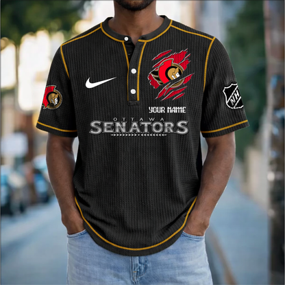 PREMIUM NHL X OS Crew neck button Henry Shirt Limited Editions NDT VHM 20426