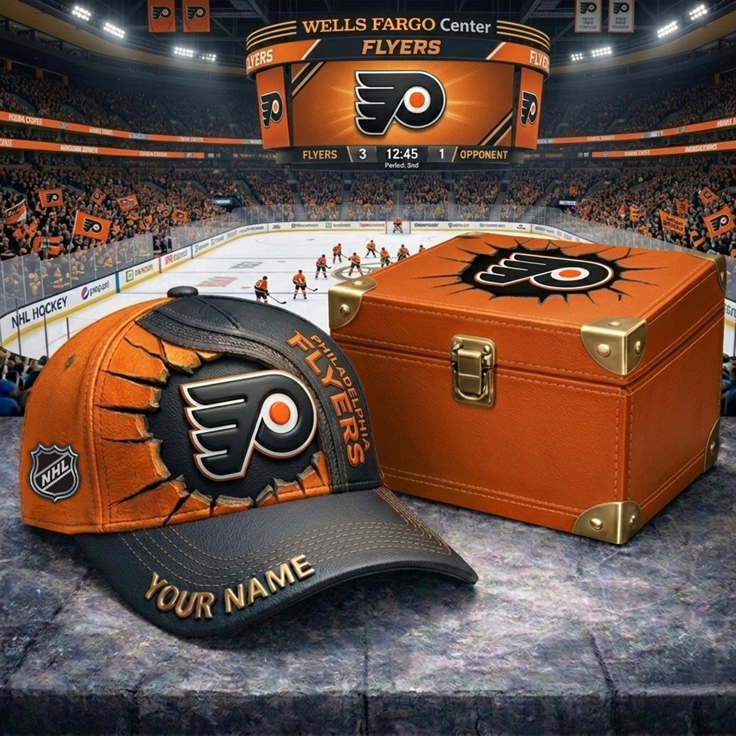 PREMIUM NHL X PF CRACK CUSTOM NAME HAT NDT NHM 140426