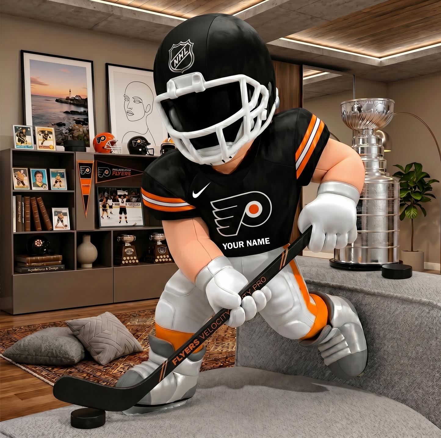 PREMIUM NHL X PF Players Custom Shape Pillow Custom Name Gifts FOR FAN NDT VHM 280526