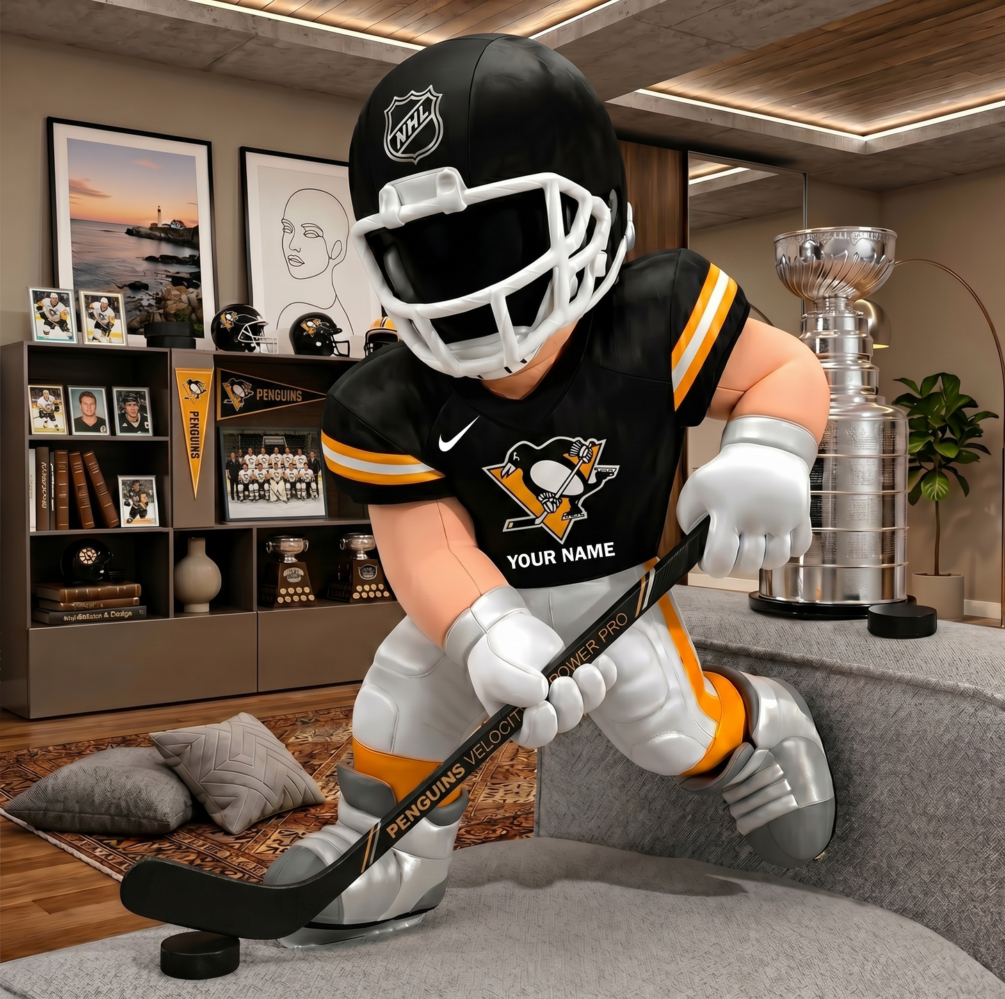 PREMIUM NHL X PP Players Custom Shape Pillow Custom Name Gifts FOR FAN NDT VHM 280526