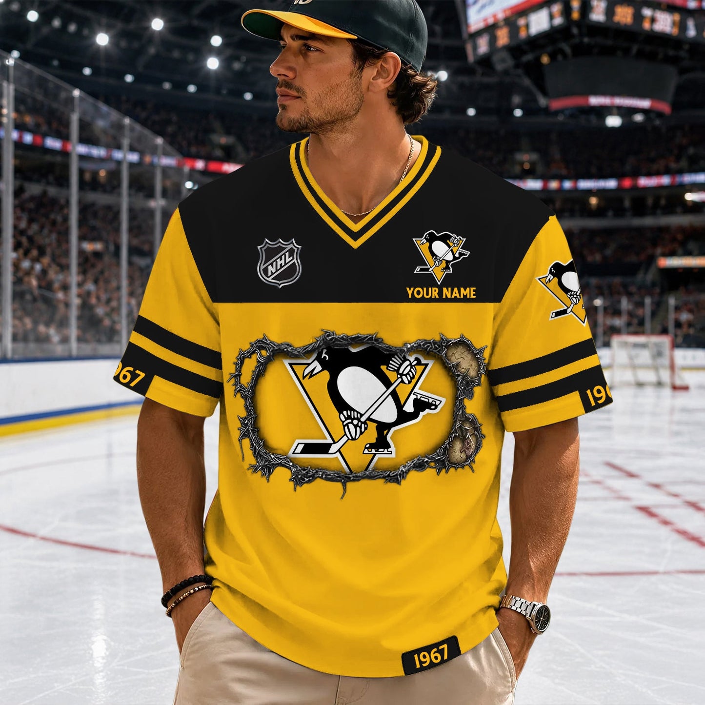 PREMIUM NHL X PP Streetwear V-neck Shirt Custom Gifts For Fan NDT NHM 290526