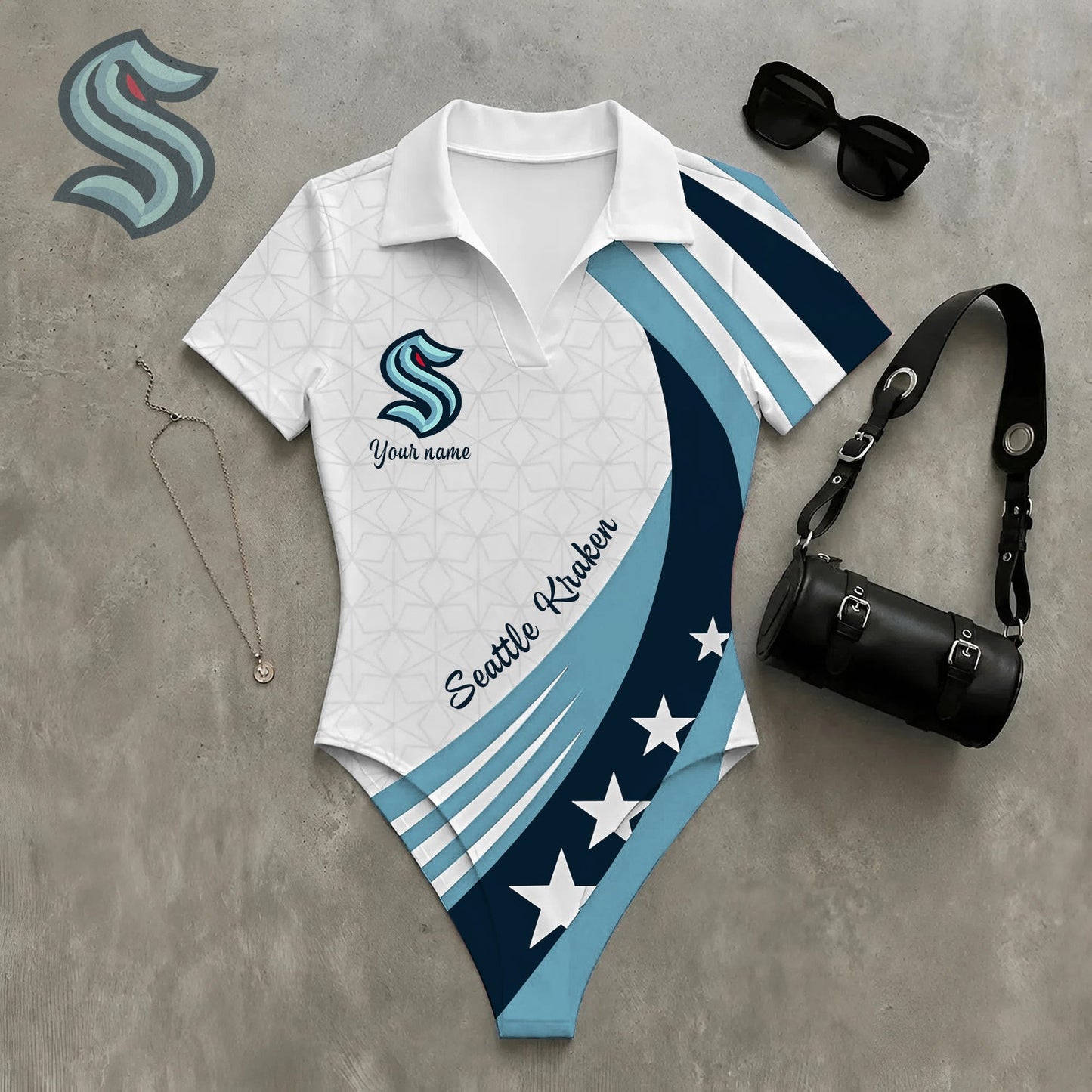 PREMIUM NHL X SK WomenŸ??s Slim-Fit V-Neck Polo Bodysuit NDT NHM 270526