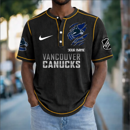 PREMIUM NHL X VC Crew neck button Henry Shirt Limited Editions NDT VHM 20426