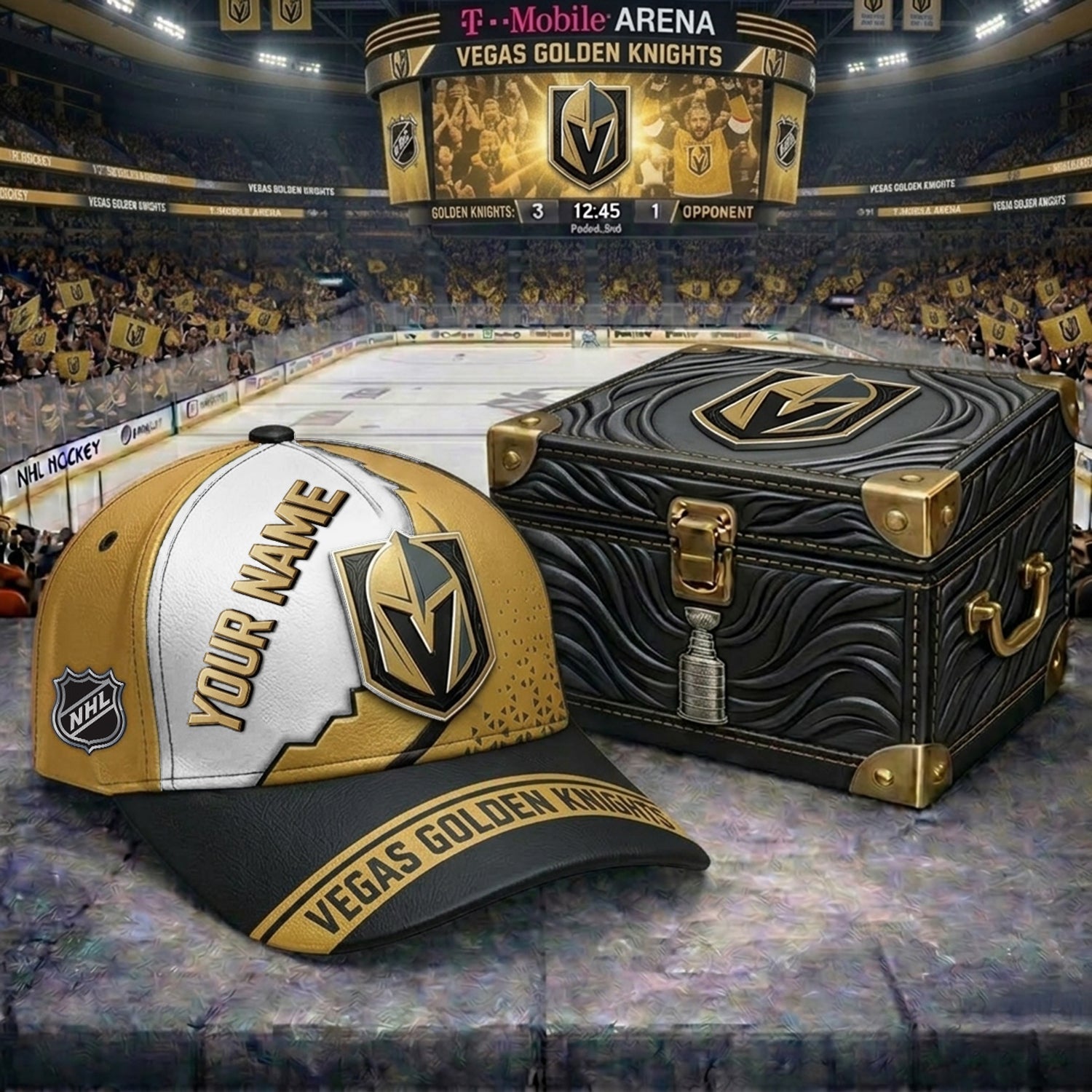 PREMIUM NHL X VGK CRACK CUSTOM NAME V4 HAT NDT NHM 200426