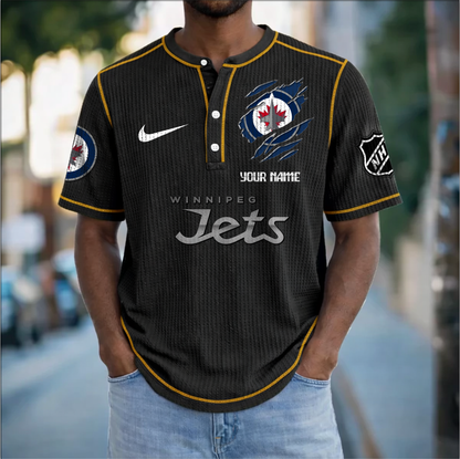 PREMIUM NHL X WJ Crew neck button Henry Shirt Limited Editions NDT VHM 20426