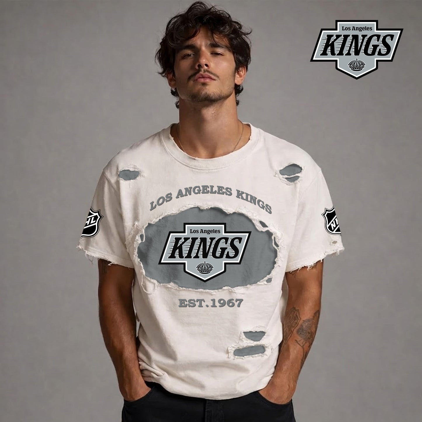 PREMIUM NHL  x LAK RETRO WASH SHIRT NDT NTN 080426