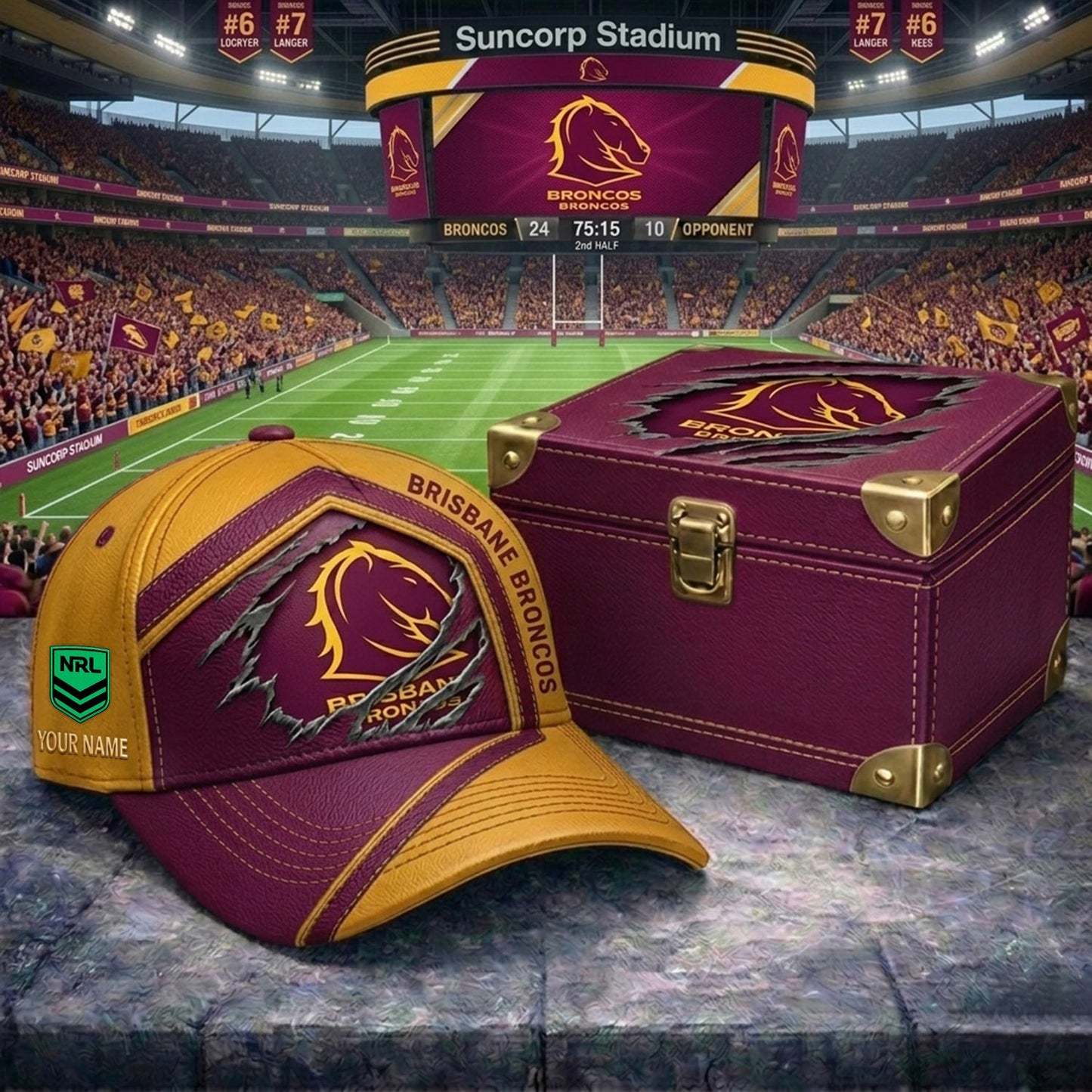 PREMIUM NRL X BB CRACK CUSTOM NAME HAT LIMITED EDITION NDT NHM 070526