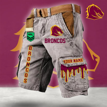 PREMIUM NRL X BB Cargo Shorts Custom Name Limited Edition NDT LVH