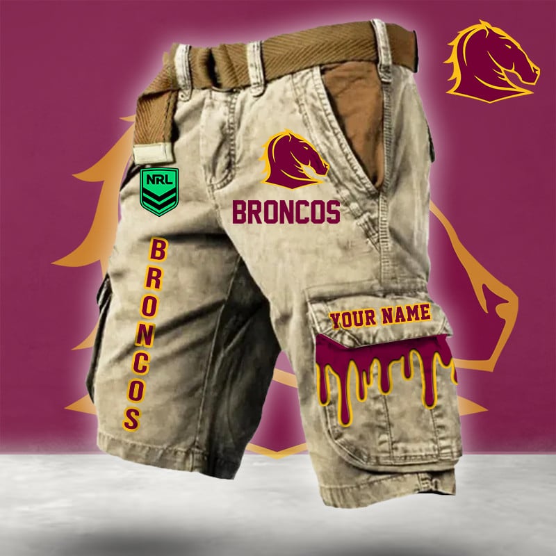 PREMIUM NRL X BB Cargo Shorts Custom Name Limited Edition NDT LVH