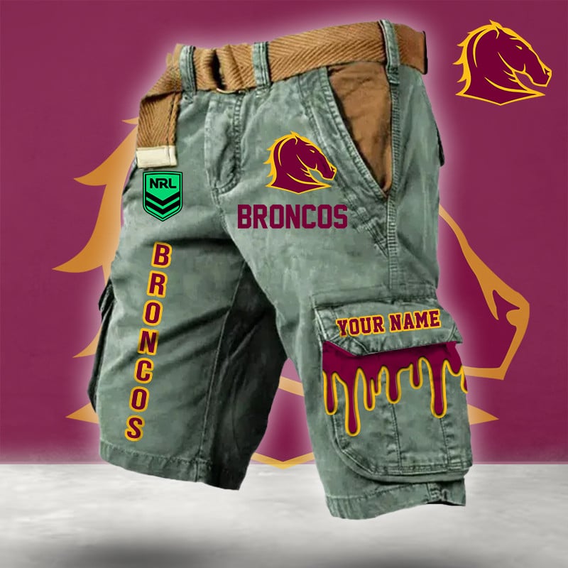 PREMIUM NRL X BB Cargo Shorts Custom Name Limited Edition NDT LVH