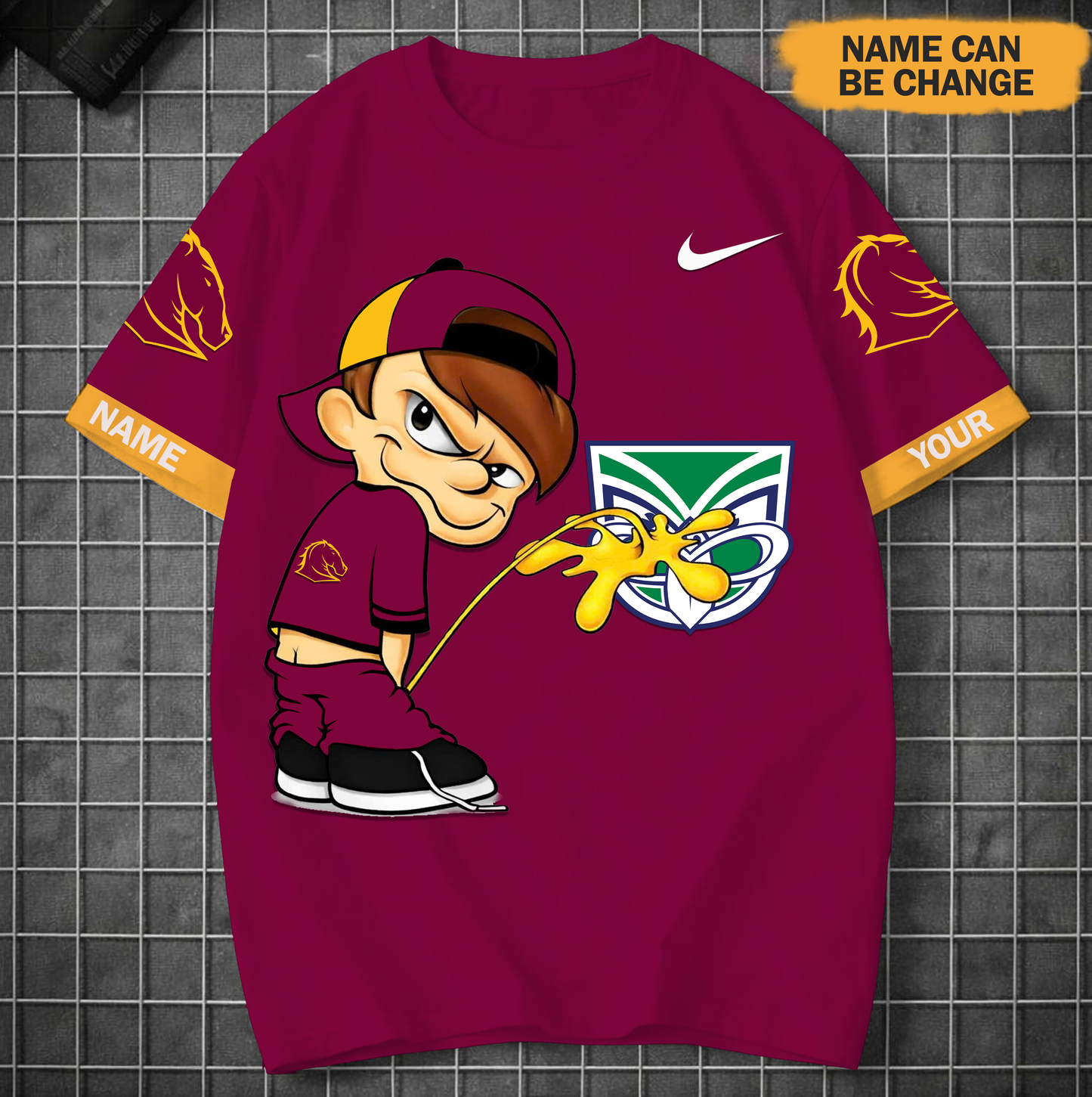 PREMIUM NRL X BB  Funny Peeing Boy New Tshirt Custom Name NDT VHM 160426