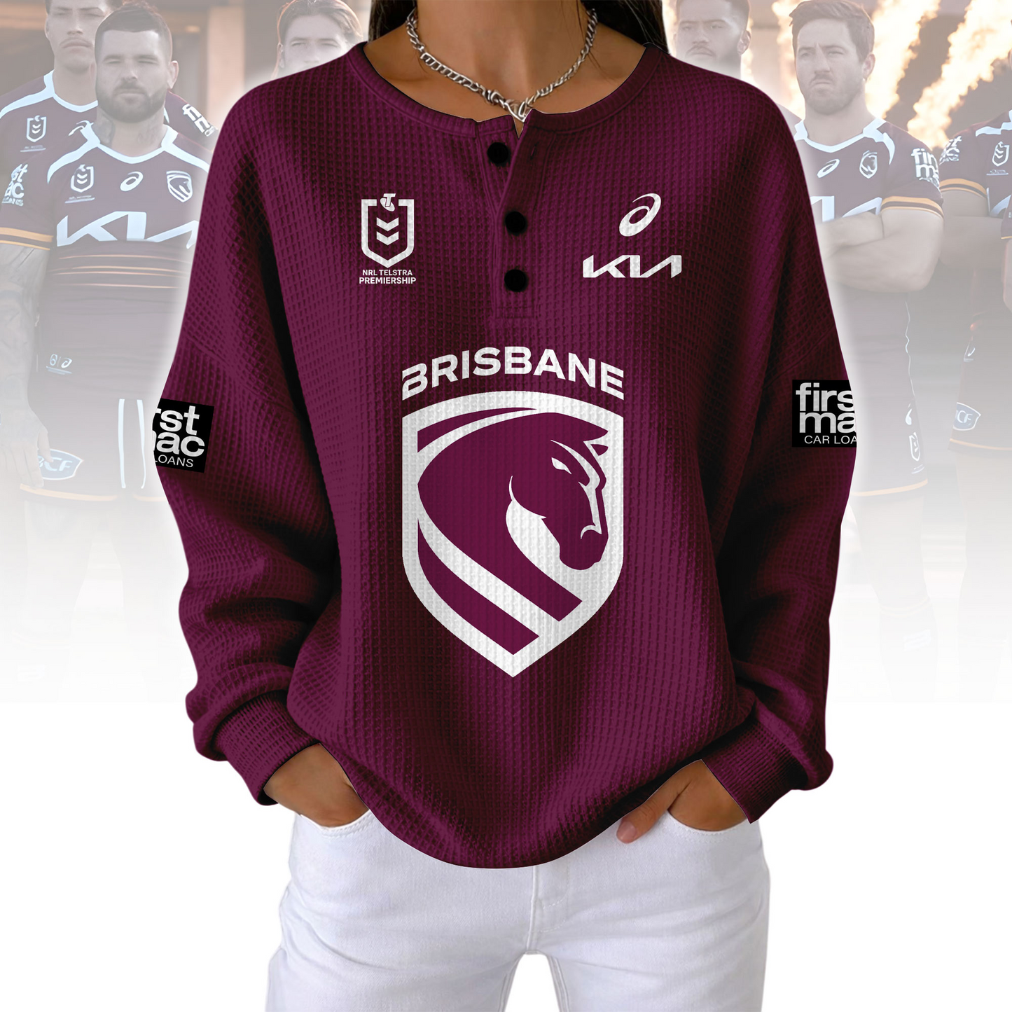PREMIUM NRL X BB  Woman Waffle  Classic Hoodie NDT NQK 240326