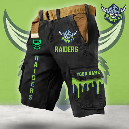 PREMIUM NRL X CR Cargo Shorts Custom Name Limited Edition NDT LVH