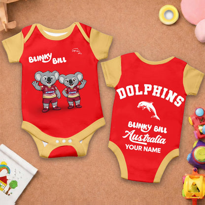 PREMIUM NRL X DOL BLINKY BILL Baby Romper Custom Name For Kids NDT LVH 130426 1