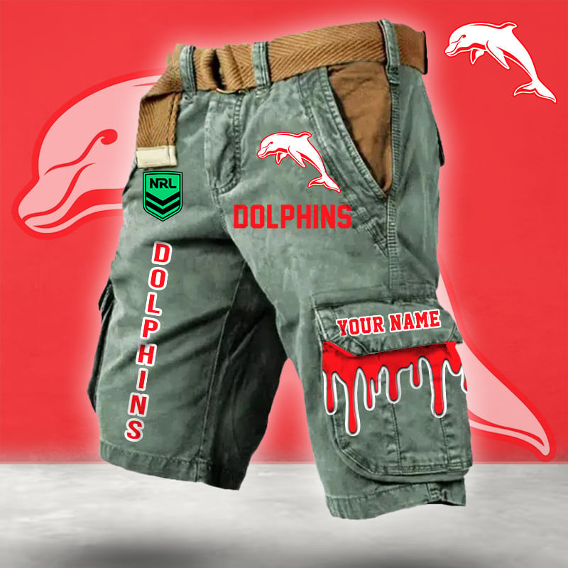 PREMIUM NRL X DOL Cargo Shorts Custom Name Limited Edition NDT LVH