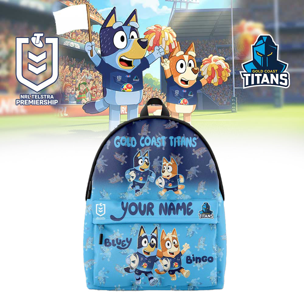 PREMIUM NRL X GCT Bluey and Bingo Back Pack Custom Name For Fans NDT LVH 310326