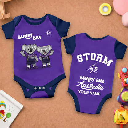 PREMIUM NRL X MS BLINKY BILL Baby Romper Custom Name For Kids NDT LVH 130426 1