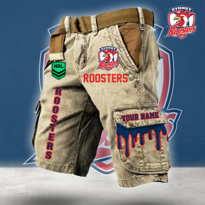 PREMIUM NRL X SR Cargo Shorts Custom Name Limited Edition NDT LVH