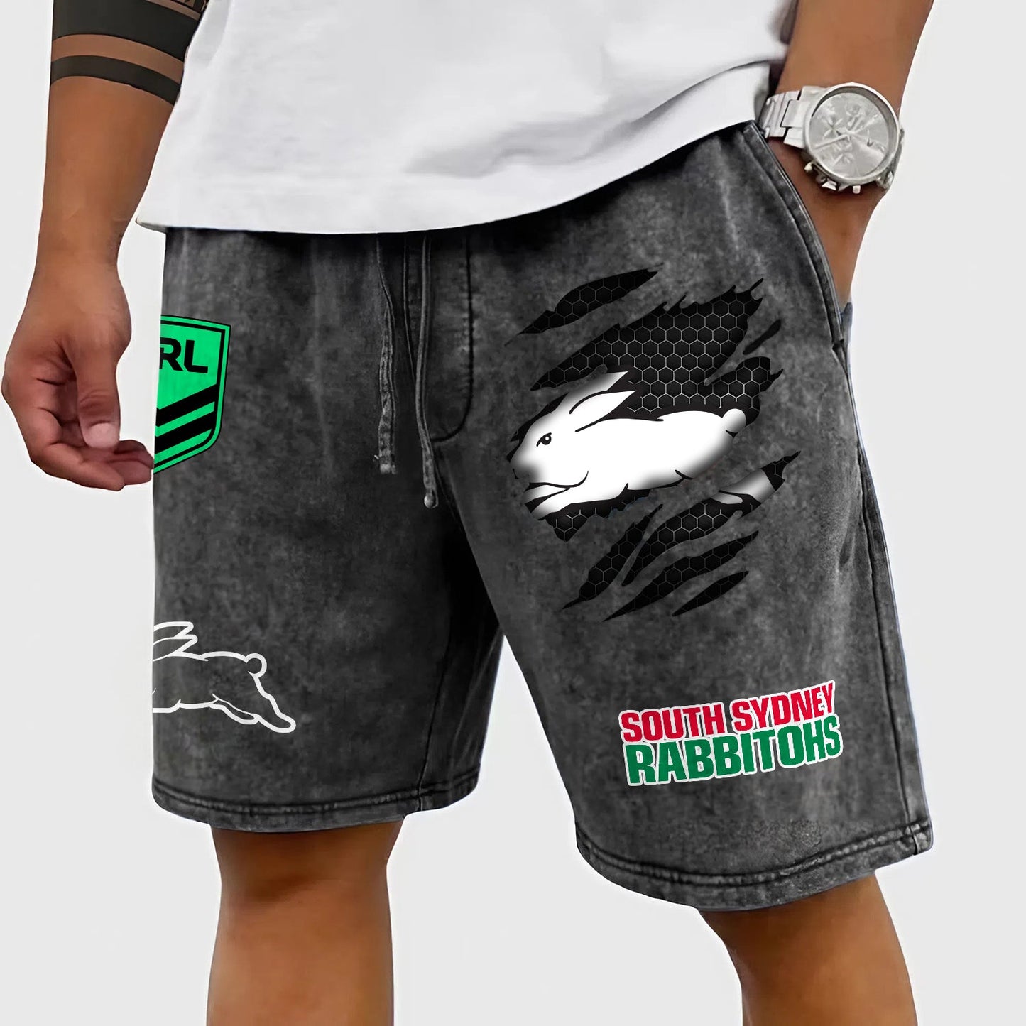 PREMIUM NRL X SSR Wash Shorts FOR SUMMER HOLIDAY NDT NHM 030426