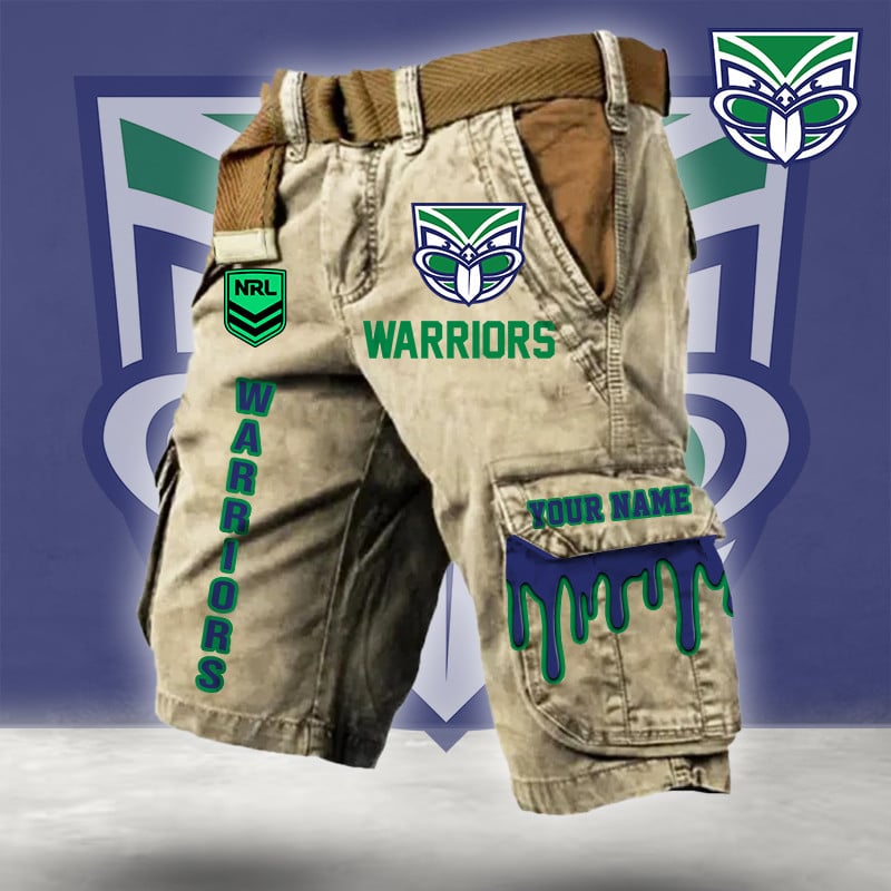 PREMIUM NRL X WAR Cargo Shorts Custom Name Limited Edition NDT LVH