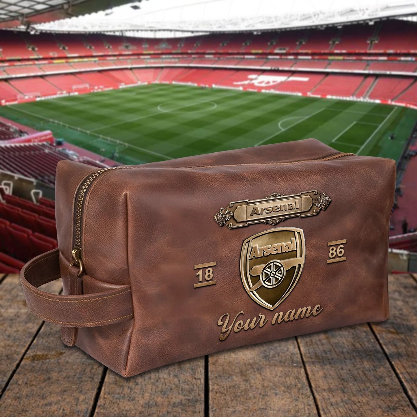 PREMIUM ?��??���?��? X ARS 3D EMBOSSED LEATHER TOILETRY BAG Limited Edition NDT NHM 020326