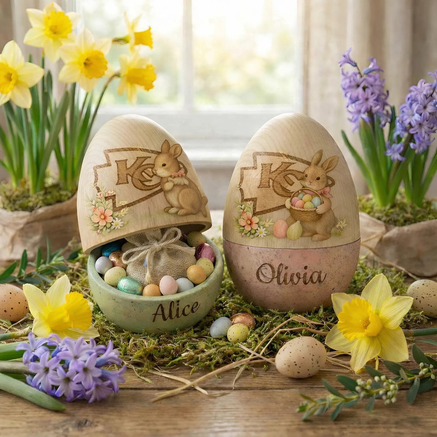PREMIUM ?�?­?�???�?? X KCC Personalized Hollow Wooden Easter Egg NDT NHM 270226