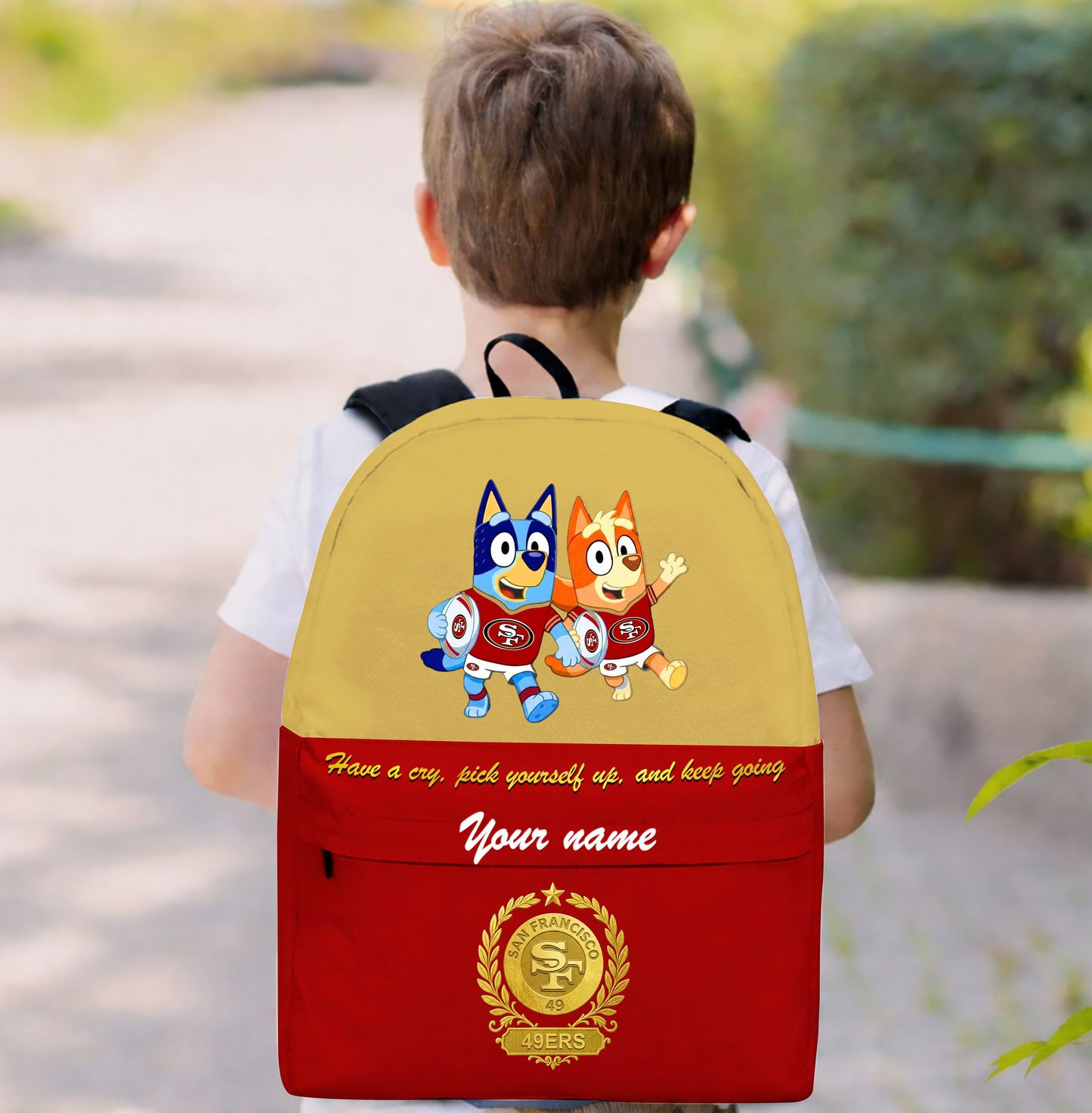 PREMIUM NFL X SF49  Schoolbag  Bluey & Bingo  Personalized Gifts For Son Limited Edition NDT VHM 050326
