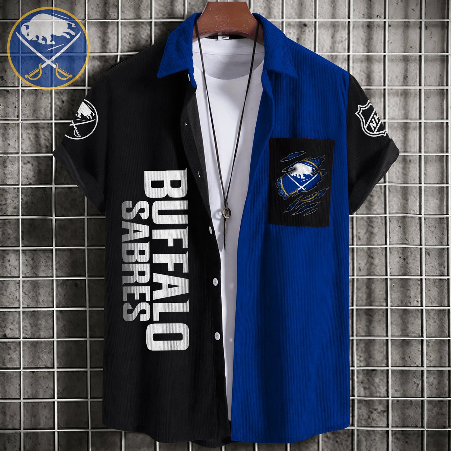 PREMIUM NHL X BS Patchwork Lapel Striped Shirts Limited Editions NDT NHM 240526