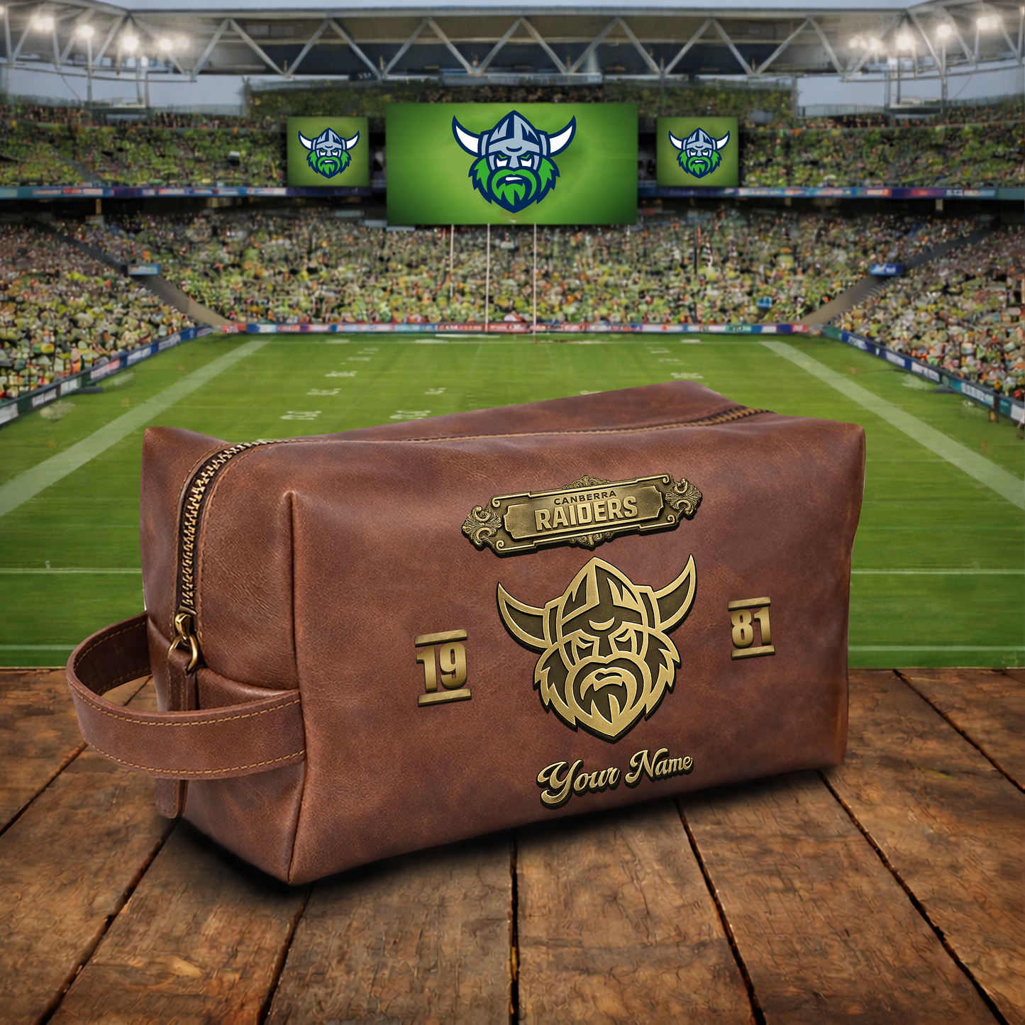 PREMIUM NRL  X CR 3D EMBOSSED LEATHER TOILETRY BAG Limited Edition NDT VHM