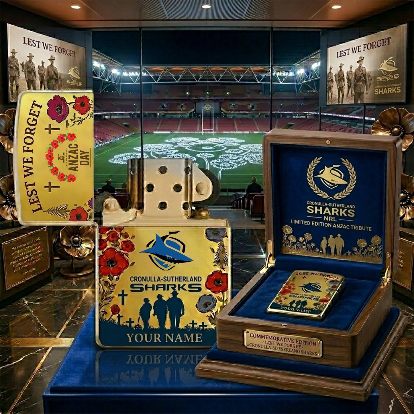 PREMIUM NRL X CSS ANNIVERSARY 111TH ANZAC Personalized Lighter NDT NHM 300326