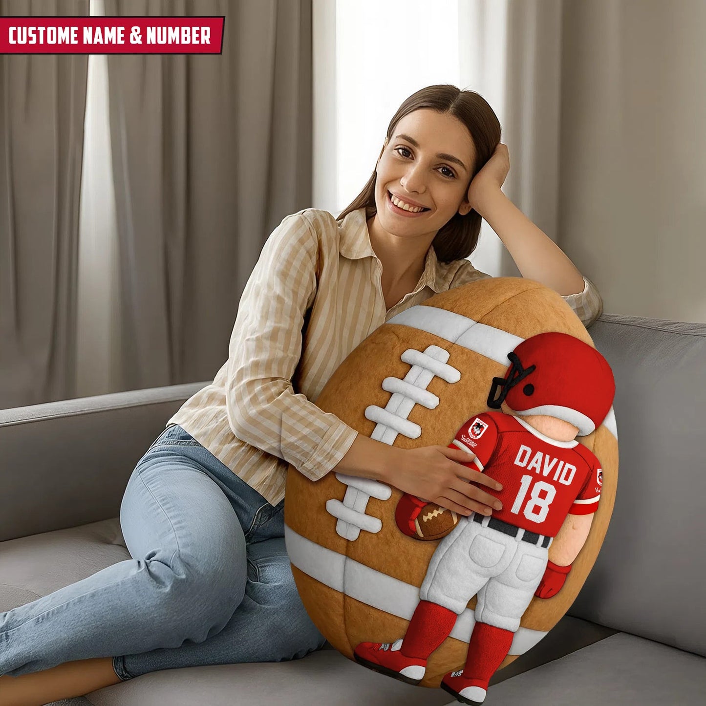 PREMIUM NRL X DAR Ugly Plush Pillow Personalized Gift For Footy Players 2026 NDT NHM 300326