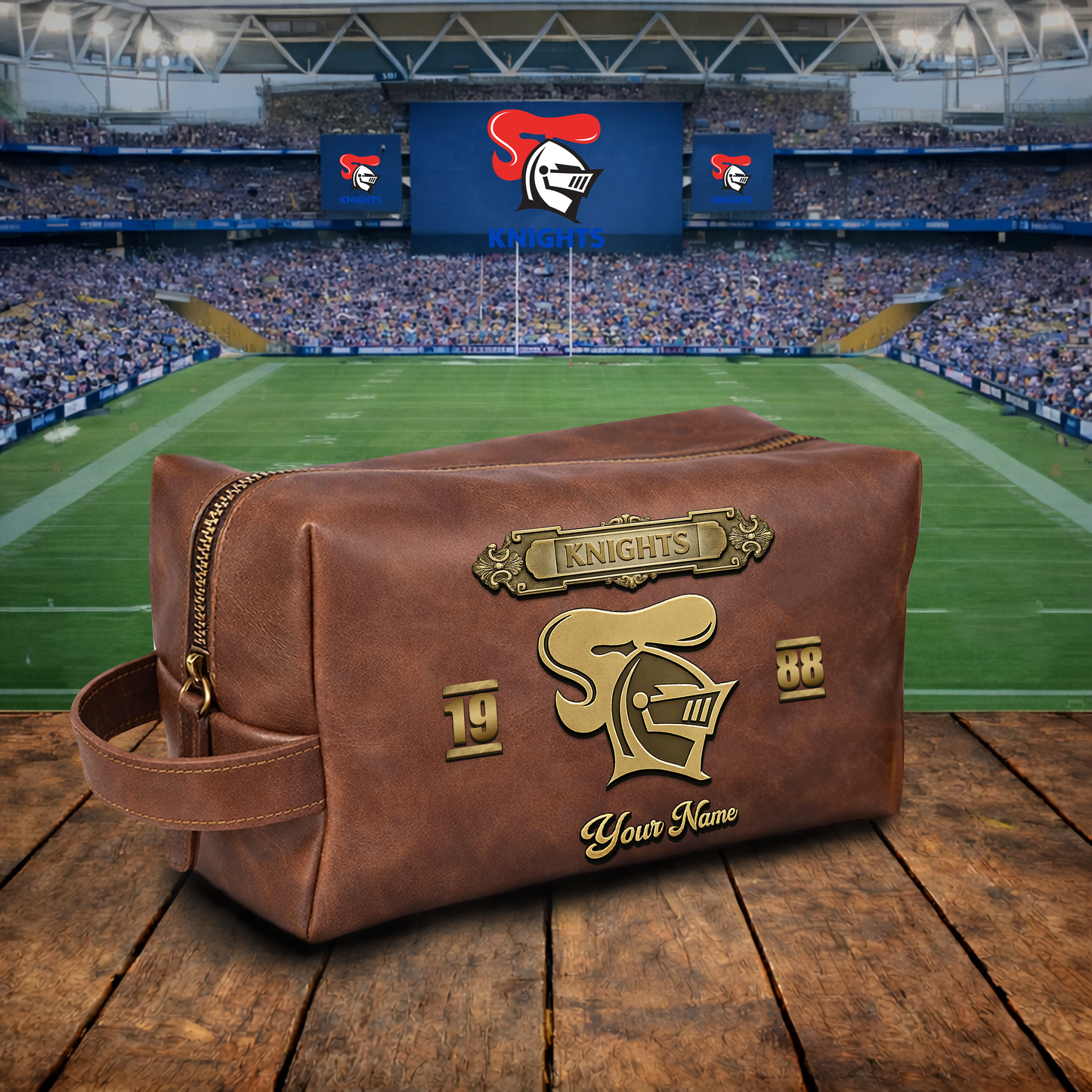 PREMIUM NRL  X NK 3D EMBOSSED LEATHER TOILETRY BAG Limited Edition NDT VHM