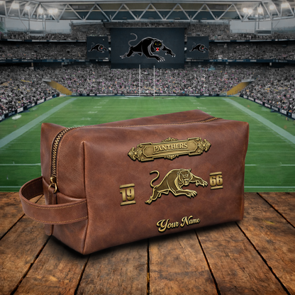 PREMIUM NRL  X PP 3D EMBOSSED LEATHER TOILETRY BAG Limited Edition NDT VHM