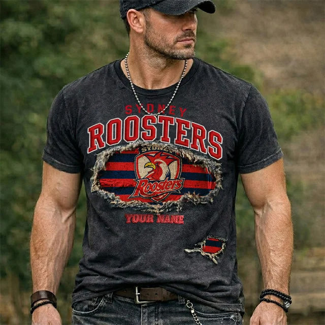 PREMIUM NRL X SR Black Vintage Washed T-shirt NDT NTN 040426