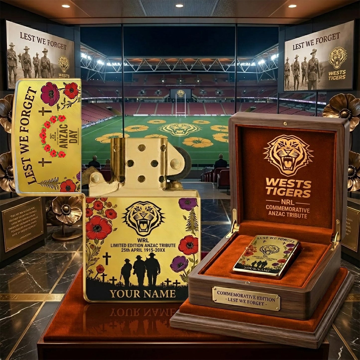 PREMIUM NRL X WT ANNIVERSARY 111TH ANZAC Personalized Lighter NDT NHM 300326
